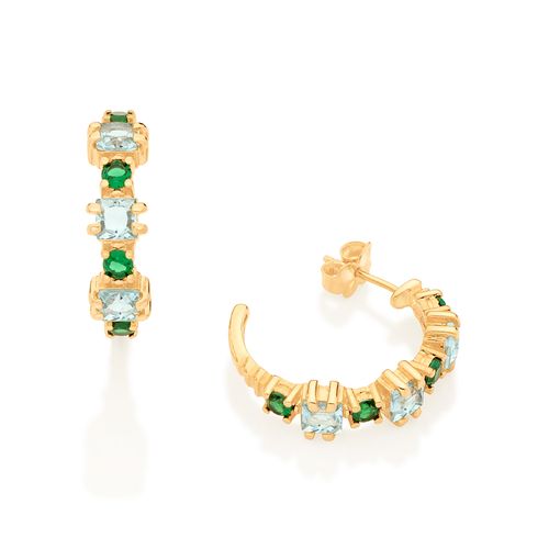 BRINCO MEIA ARGOLA BANHADO A OURO 18K