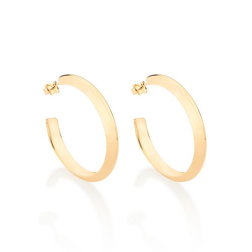 BRINCO MEIA ARGOLA BANHADO A OURO 18K