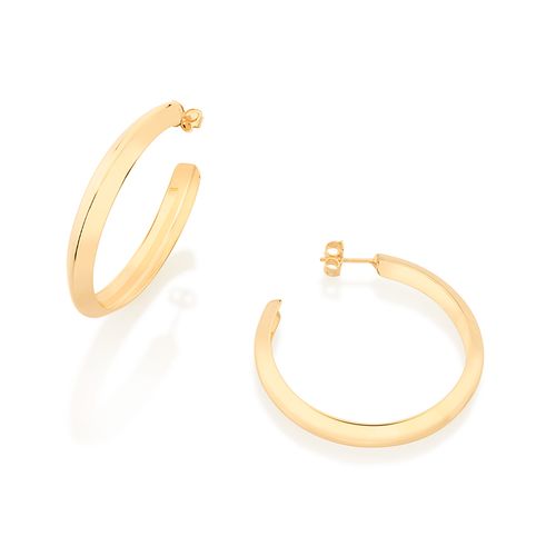BRINCO MEIA ARGOLA BANHADO A OURO 18K