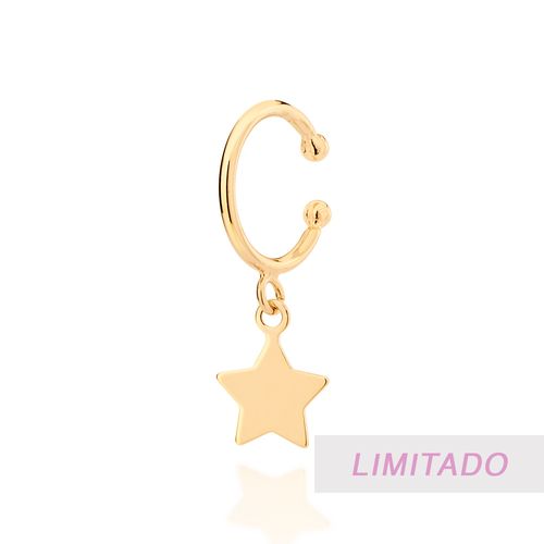 BRINCO PIERCING DE PRESSÃO ESTRELA BANHADO A OURO 18K