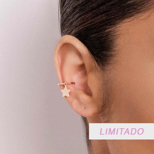 BRINCO PIERCING DE PRESSÃO ESTRELA BANHADO A OURO 18K
