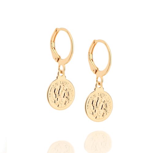 BRINCO ARGOLA SÃO BENTO BANHADO A OURO 18K