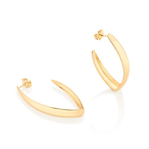 BRINCO MEIA ARGOLA BANHADO A OURO 18K