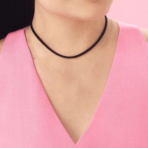GARGANTILHA CHOKER DE COURO SINTÉTICO BANHADA A OURO 18K