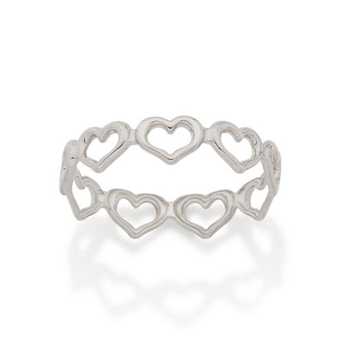 ANEL CORAÇÕES BANHADO A RHODIUM