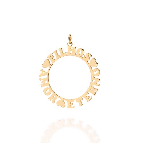 PINGENTE BANHADO A OURO 18K FILHOS AMOR ETERNO