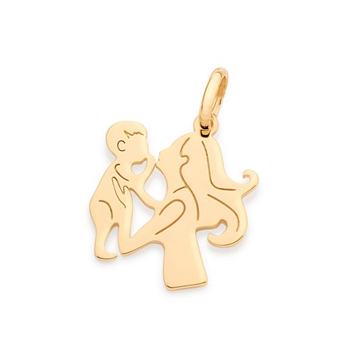 PINGENTE MÃE COM FILHO BANHADO A OURO 18K
