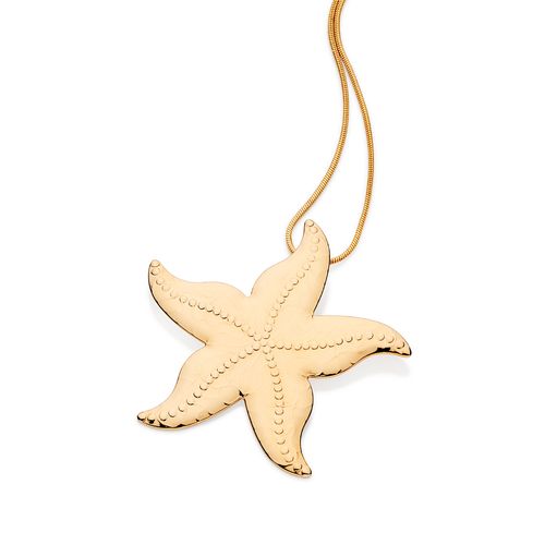 PINGENTE ESTRELA DO MAR BANHADO A OURO 18K