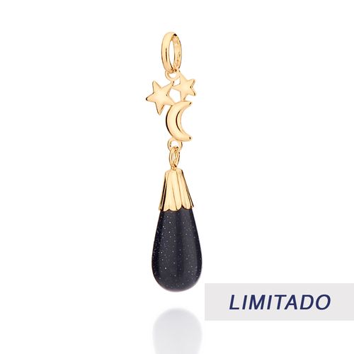PINGENTE COM PEDRA DA ESTRELA BANHADO A OURO 18K