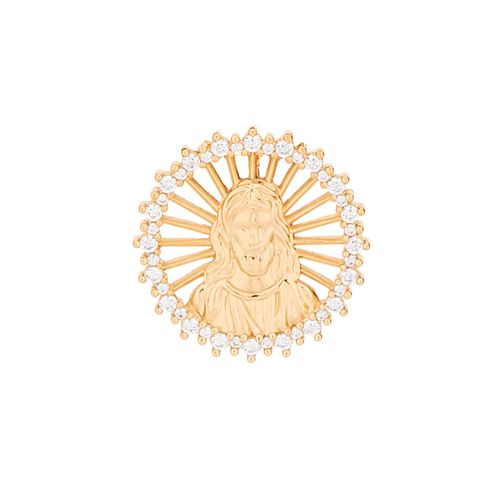 PINGENTE BANHADO A OURO 18K FORMADO POR IMAGEM DE JESUS