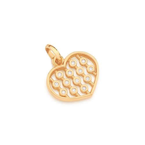 PINGENTE CORAÇÃO BANHADO A OURO 18K COM ZIRCÔNIAS