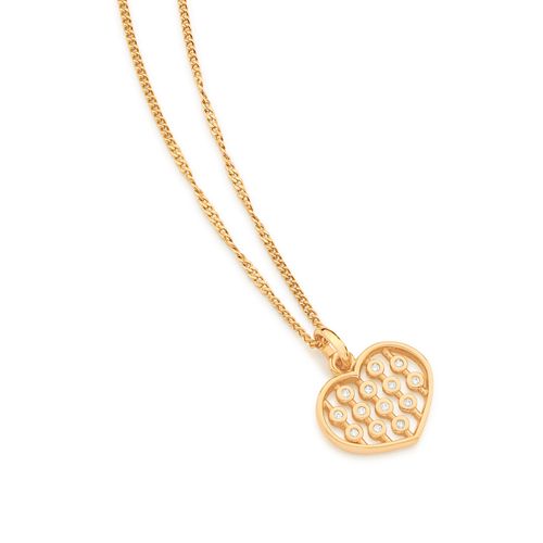 PINGENTE CORAÇÃO BANHADO A OURO 18K COM ZIRCÔNIAS