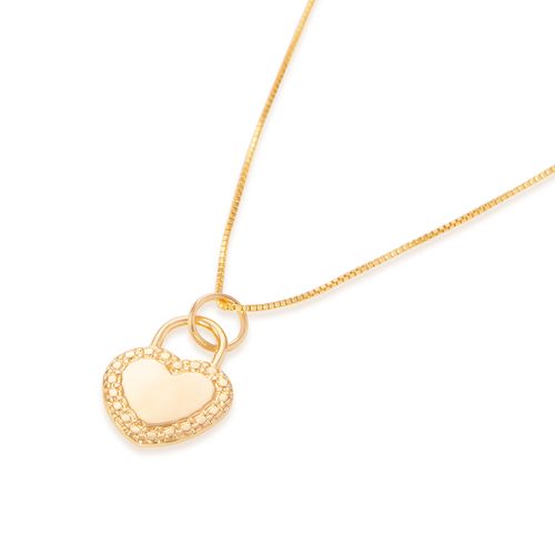 PINGENTE CORAÇÃO TRABALHADO BANHADO A OURO 18K