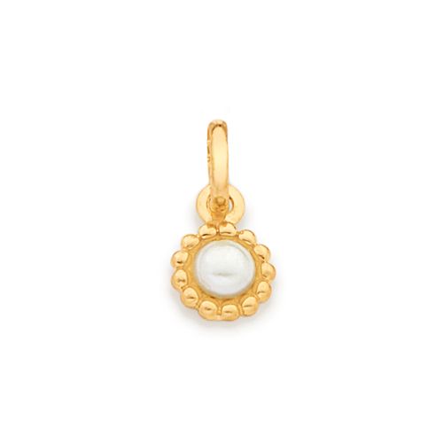 PINGENTE FLOR BANHADO A OURO 18K COM PÉROLA