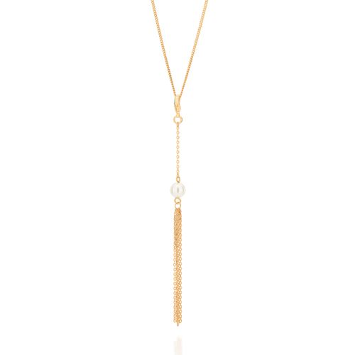 BERLOQUE BANHADO A OURO 18K COM PÉROLA SINTÉTICA