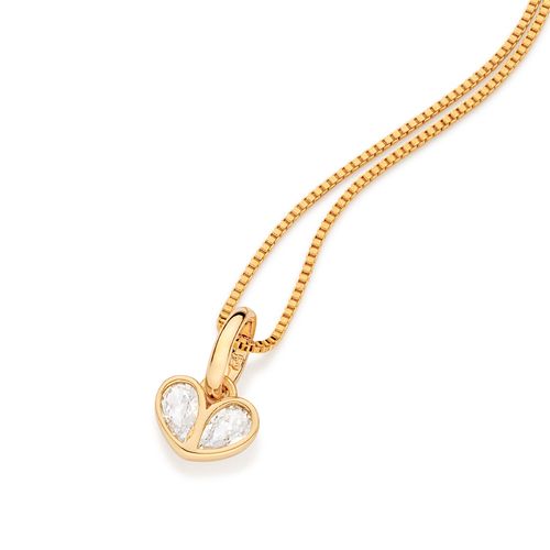 PINGENTE CORAÇÃO BANHADO A OURO COM ZIRCÔNIAS