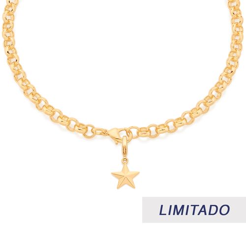 BERLOQUE ESTRELA COM FECHO BANHADO A OURO 18K