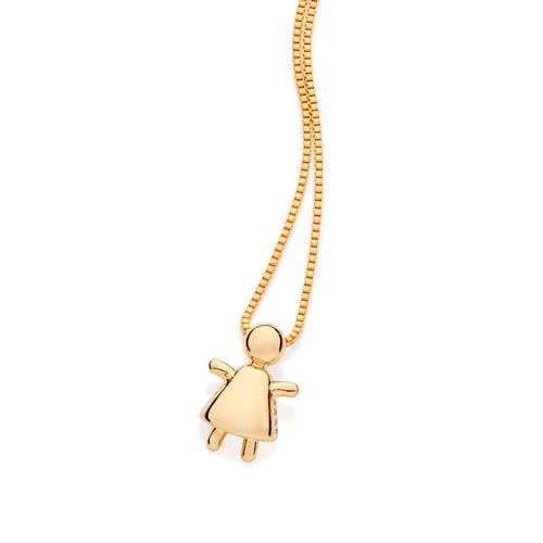 PINGENTE MENINA BANHADO A OURO 18K