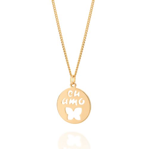 MEDALHA EU AMO ROMMANEL BANHADO A OURO 18K