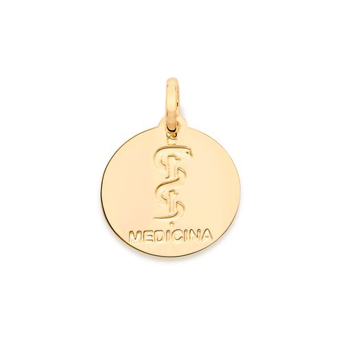 MEDALHA PROFISSÃO MEDICINA BANHADA A OURO 18K