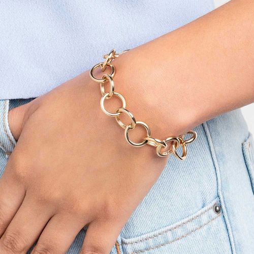 PULSEIRA ELOS REDONDOS BANHADA A OURO 18K