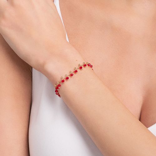 PULSEIRA COM MIÇANGAS BANHADA A OURO 18K