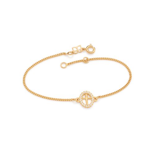PULSEIRA BANHADA A OURO 18K CRUZ
