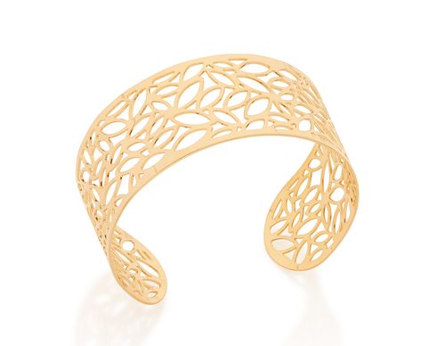 BRACELETE BANHADO A OURO 18K FOLHAS