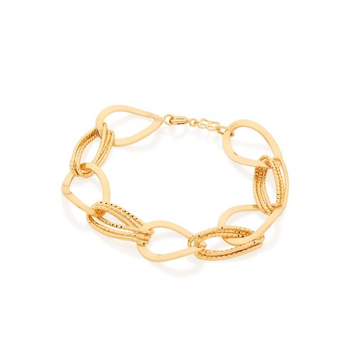 PULSEIRA BANHADA A OURO 18K FORMADA POR ELOS