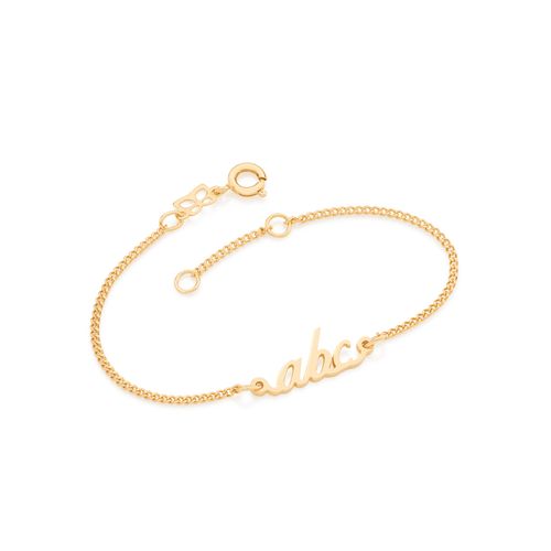 PULSEIRA INFANTIL BANHADA A OURO 18K ABC