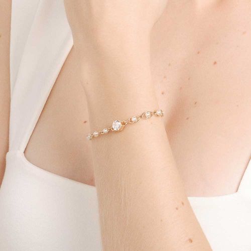 PULSEIRA BANHADA A OURO 18K COM PÉROLAS E ZIRCÔNIA