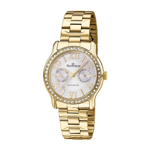 RELÓGIO ANALÓGICO SOCIAL MULTIFUNÇÕES DOURADO