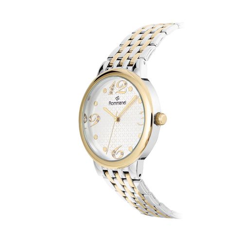 RELÓGIO ANALÓGICO SOCIAL PRATA COM DOURADO