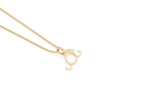 PINGENTE BANHADO A OURO 18K MENINA COM LAÇO