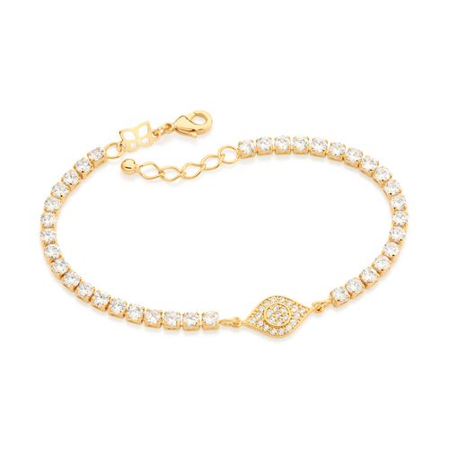 PULSEIRA RIVIERA OLHO GREGO BANHADA A OURO 18K