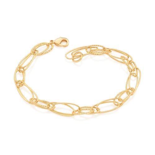 PULSEIRA ELOS DUPLOS BANHADA A OURO 18K