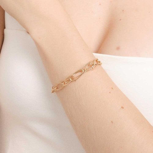 PULSEIRA ELOS DUPLOS BANHADA A OURO 18K