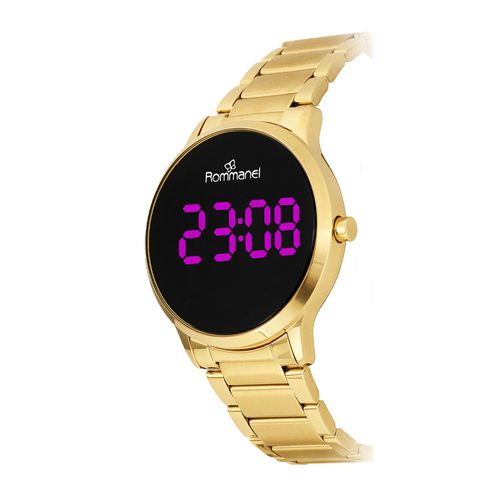 RELÓGIO DIGITAL LED DOURADO