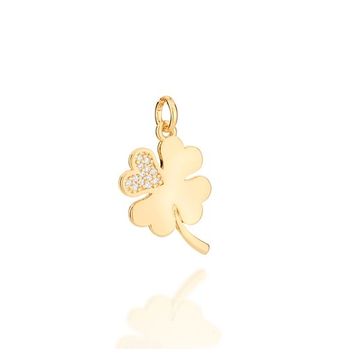 PINGENTE TREVO DE QUATRO FOLHAS BANHADO A OURO 18K