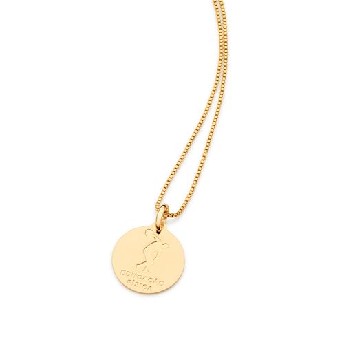 MEDALHA PROFISSÃO EDUCAÇÃO FÍSICA BANHADA A OURO 18K