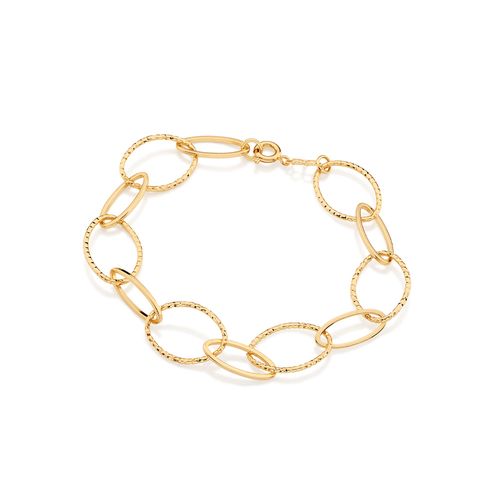 PULSEIRA BANHADA A OURO 18K FORMADA POR ELOS OVAIS