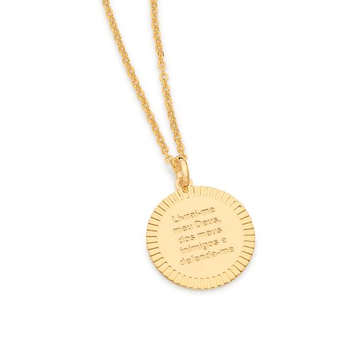 MEDALHA RELIGIOSA BANHADA A OURO 18K
