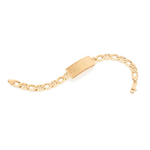 PULSEIRA BANHADA A OURO 18K COM CHAPA RETANGULAR TRABALHADA