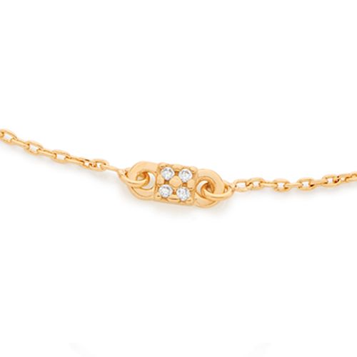 PULSEIRA BANHADA A OURO 18K COM PINGENTE QUADRADO