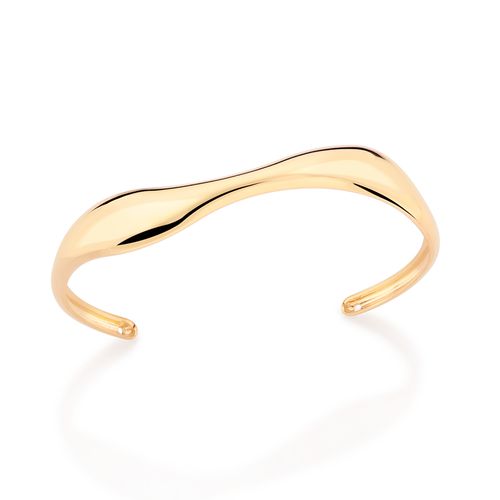BRACELETE ONDULADO BANHADO A OURO 18K