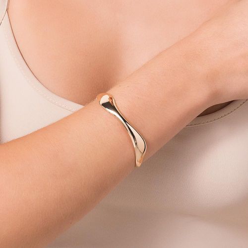 BRACELETE ONDULADO BANHADO A OURO 18K