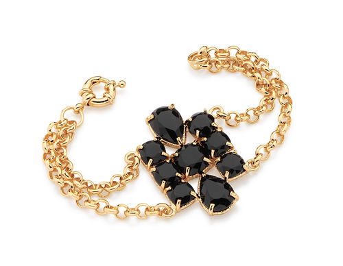 PULSEIRA BANHADA A OURO 18K COM CRISTAIS