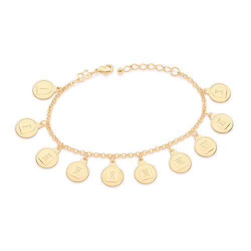 PULSEIRA BANHADO A OURO 18K COM BERLOQUE DE ALGARÍSMO ROMANO