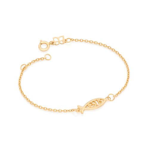 PULSEIRA BANHADA A OURO 18K COM ESCRITA JESUS