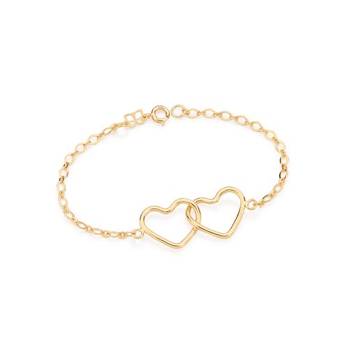 PULSEIRA BANHADA A OURO 18K COM CORAÇÕES
